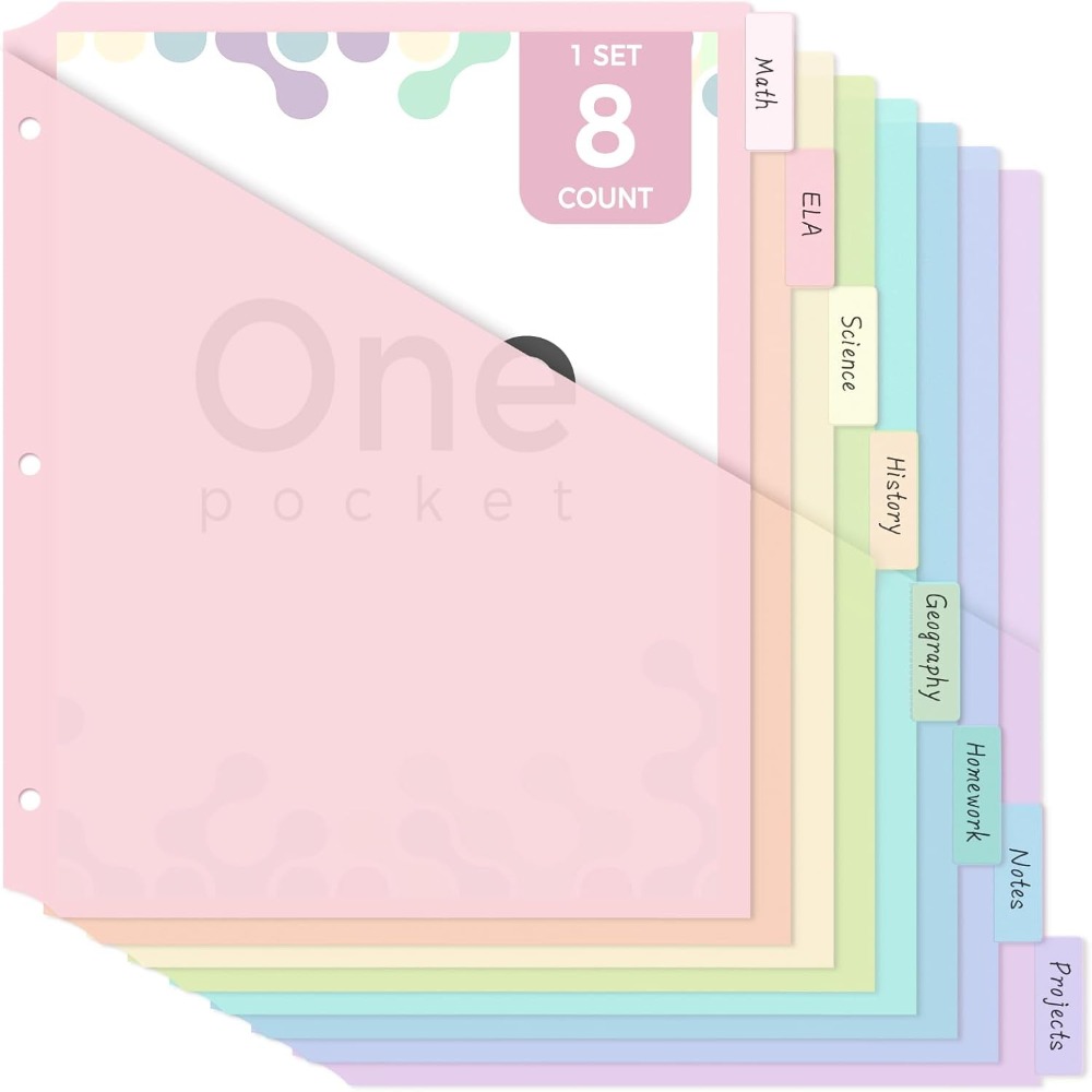 Tab Divider A4 - 8 buah Pembatas Binder A4 Warna