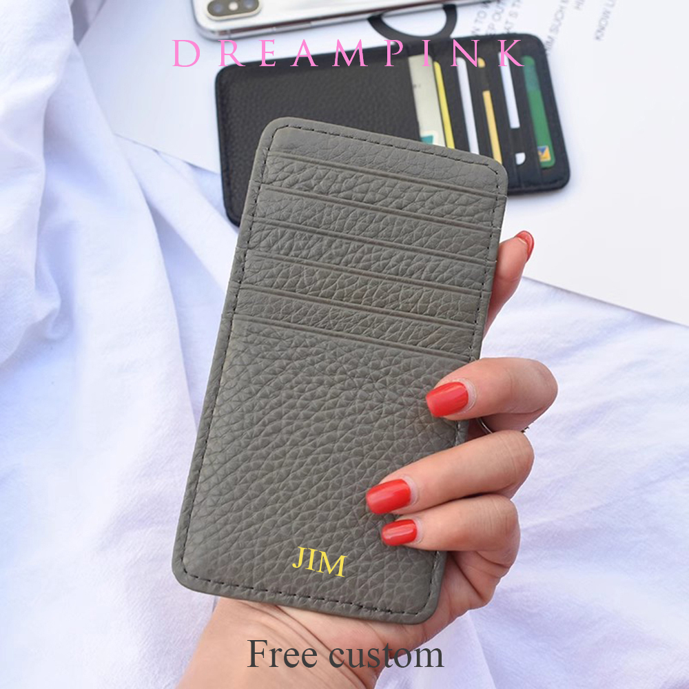 Index Card Holder - Dompet kulit sapi inisial nama kustom